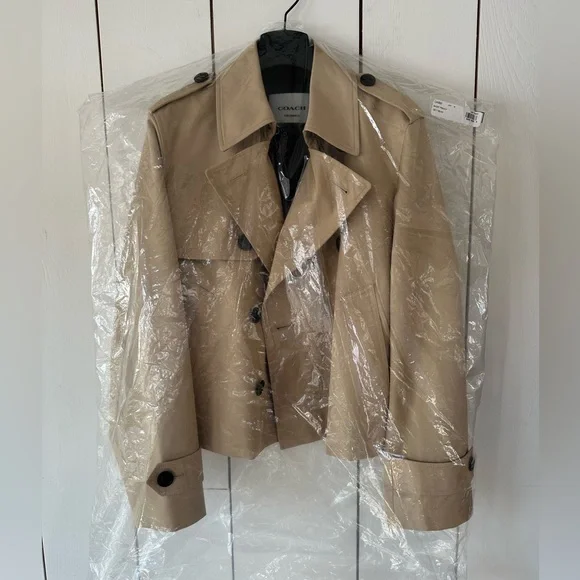 Coach Short Trench Coat Jacket Sz M NWOT - Picture 15 of 16